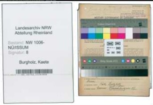 Entnazifizierung Kaete Burgholz , geb. 19.02.1889 (Gastwirtin)