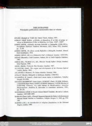 Bibliographie Principales publications mentionnées dans ce volume