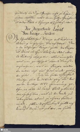 13. Capitel. von Kriegs-Sachen.