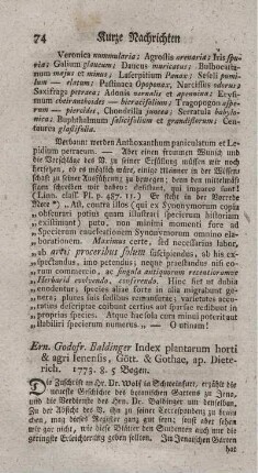 Index plantarum horti et agri Jenensis.