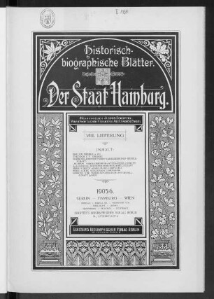 Bd. 7, Lfg. 8: Historisch-biographische Blätter, Band 7, Lieferung 8 : der Staat Hamburg