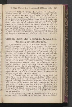 Statistische Übersicht über die nordamerik. Mission 1892