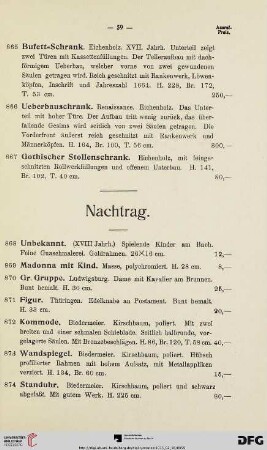 Nachtrag (Nr. 868-874)