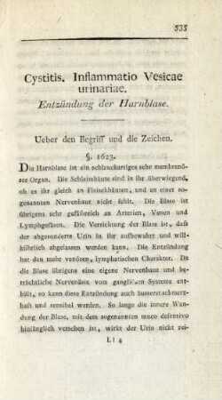 Cystitis. Inflammatio Vesicae urinariae. Entzündung der Harnblase