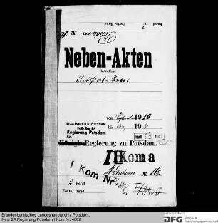 Ortsstatuten auf Grund des § 11 der Städteordnung vom 30. Mai 1853 in Potsdam