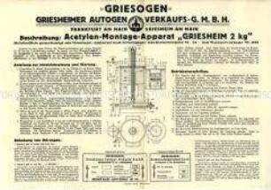 Montage-Acetylen-Apparat
