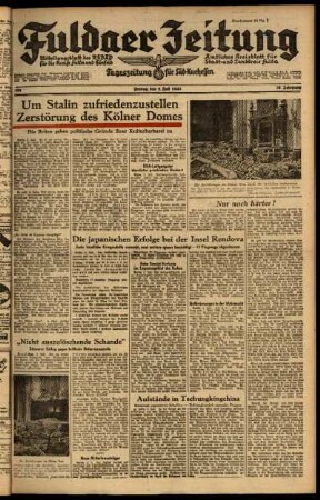 Ausgabe vom Freitag, den 02. Juli 1943.