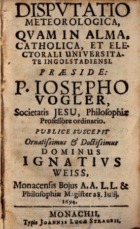 Dissertatio meteorologica