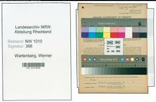 Entnazifizierung Werner Wartenberg , geb. 20.02.1908 (Einzelhaendler)