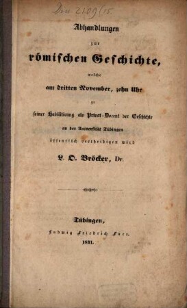 Abhandlungen zur römischen Geschichte