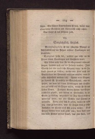 60. Sorglosigkeit, sorglos.