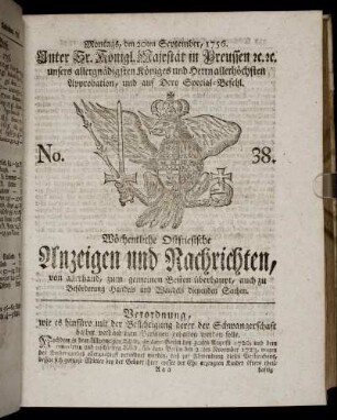 No. 38. Montags, den 20ten September, 1756.