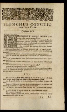 Elenchus Consiliorum Partis Tertiae.