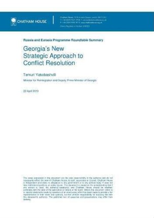 Georgia's new strategic approach to conflict resolution