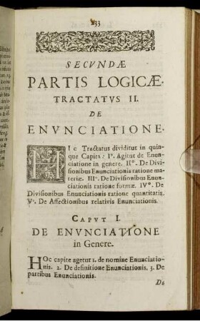 Tractatus II. De Enunciatione.
