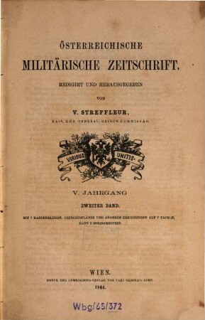 Österreichische militärische Zeitschrift. 1864,2, 1864, 2 = Jg. 5