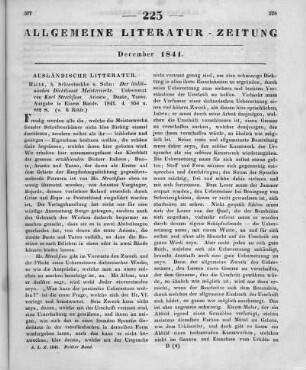 Ariosto, L.; Dante, A.; Tasso, T.: Der italiänischen Dichtkunst Meisterwerke. Übers. v. K. Streckfuss. Halle: Schwetschke 1841