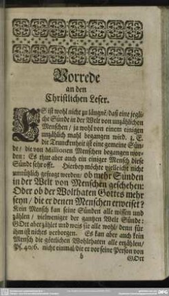 Vorrede an den Christlichen Leser