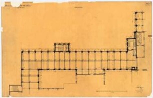 Warenhaus Wertheim, Leipziger Straße, Berlin 3. Bauabschnitt, Erweiterungsbau Voßstraße: Grundriss 1.OG Voßstraße, 1:100
