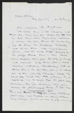 Brief von Joseph Chapiro und Adrienne Chapiro an Gerhart Hauptmann