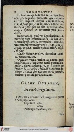 Cap. VIII: De verbis irregularibus