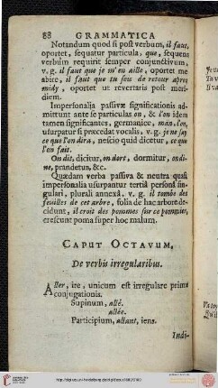 Cap. VIII: De verbis irregularibus