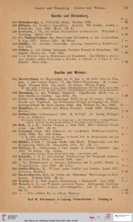Goethe und Weimar (Nr. 555 - 631)