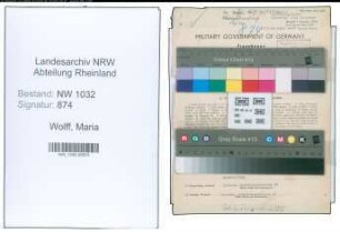 Entnazifizierung Maria Wolff , geb. 23.12.1907 ()