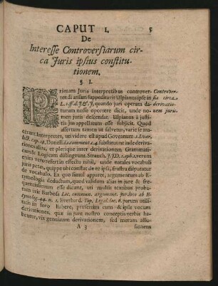 Caput I. De Interesse Controversiarum circa Iuris ipsius constitutionem.