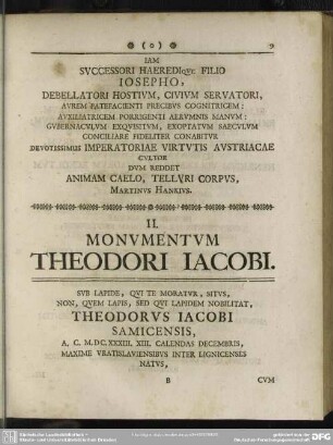 II. Monumentum Theodori Iacobi