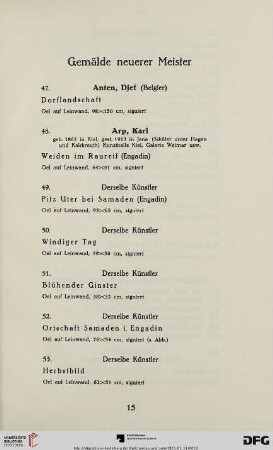 Gemälde neuerer Meister (Nr. 47-152)