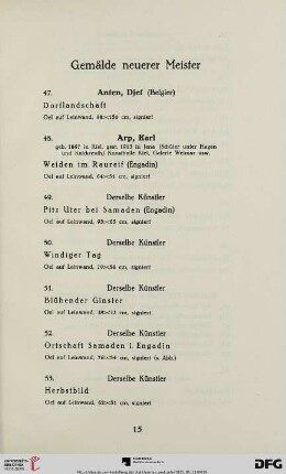 Gemälde neuerer Meister (Nr. 47-152)