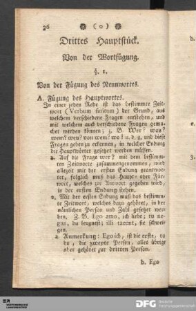 Drittes Hauptstück. Von der Wortfügung.