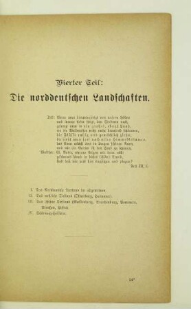 Vierter Teil: Die norddeutschen Landschaften