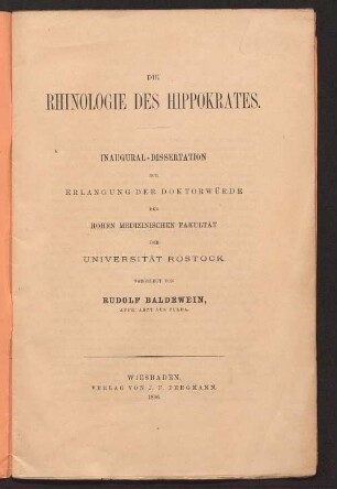 Die Rhinologie des Hippokrates
