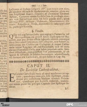 Caput II. De Ecclesiis Cathedralibus.