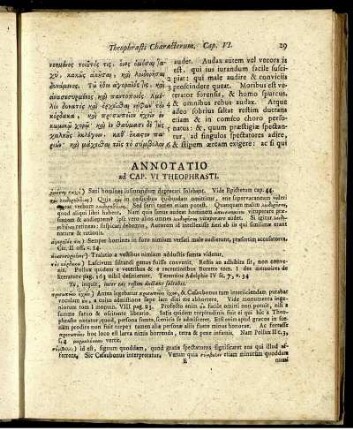 Annotatio ad Cap. VI Theophrasti.