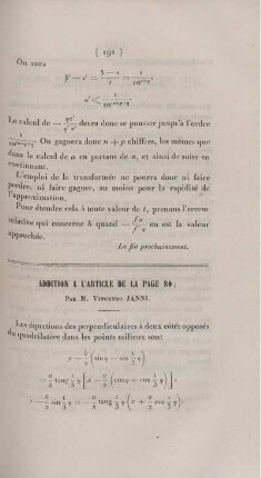 Addition a l'article de la page 80.