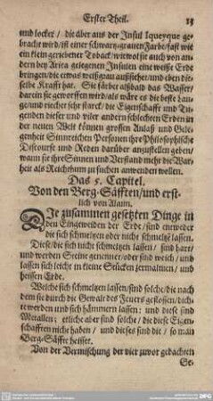 Das 5. Capitel. Von den Ber-Säfften/und erstlich von Alaun.