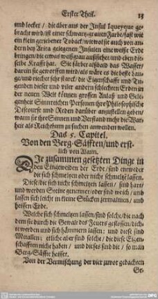 Das 5. Capitel. Von den Ber-Säfften/und erstlich von Alaun.