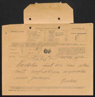 Brief von Samuel Fischer und Hedwig Fischer an Gerhart Hauptmann
