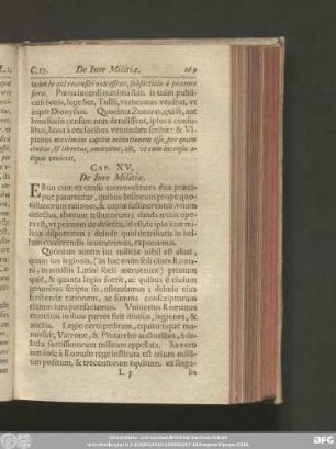 Cap. XV. De Iure Militiae.
