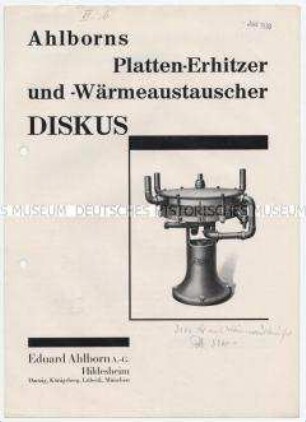 Ahlborns Platten-Erhitzer und -Wärmeaustauscher DISKUS