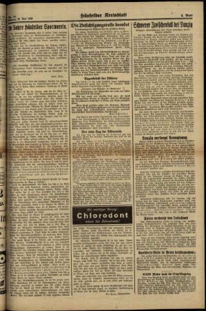Zweite Ausgabe vom Montag, den 22. Mai 1939.