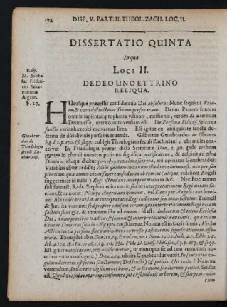 Dissertatio Quinta