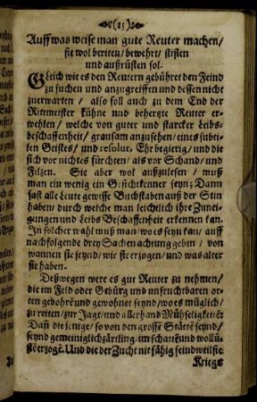 Auff was weise man gute Reuter machen [...] und außrüsten sol.