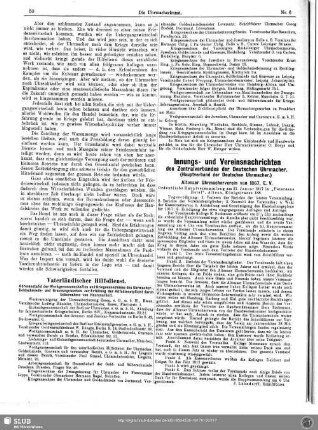 Innungs- und Vereinsnachrichten des Zentralverbandes der Deutschen Uhrmacher