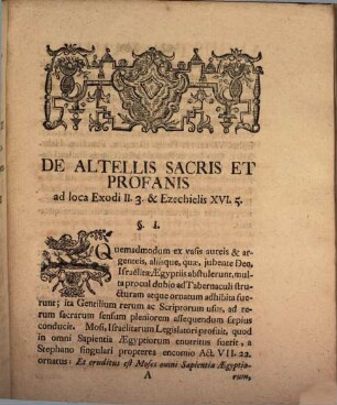Diss. acad. de altellis sacris et profanis