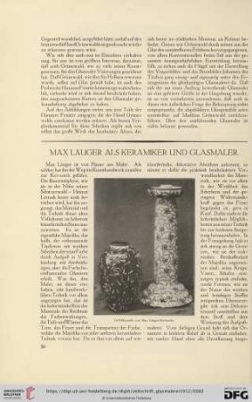 1: Max Läuger als Keramiker und Glasmaler