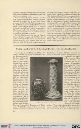 1: Max Läuger als Keramiker und Glasmaler